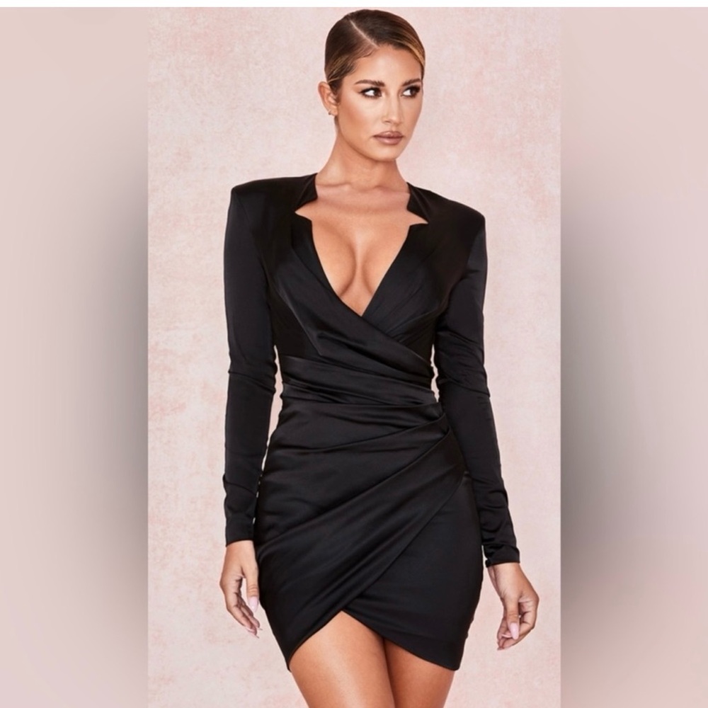 House of CB Nelinha Gathered Tux Wrap Dress size large